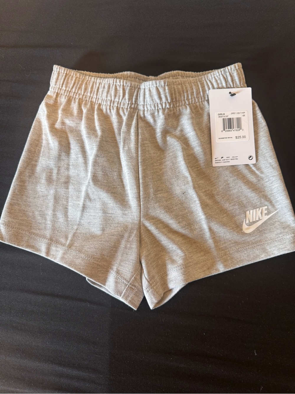 Nike Light Gray Girls' Logo Athletic Shorts